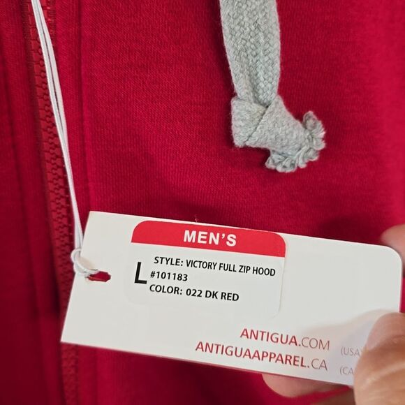 Antiqua  Men's Victory Full Zip Red Hoodie - Dick's Sporting Goods - Picture 6 of 7